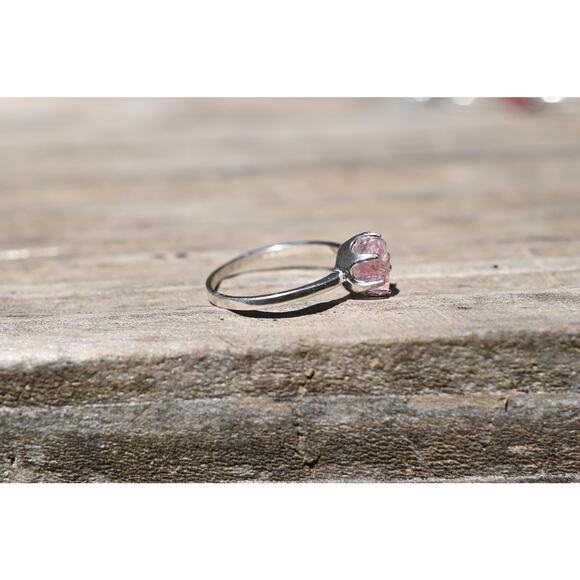 Pink tourmaline engagement ring set size 3 4 5 6 7 8 9 10 11 12 13 - Picture 8 of 8